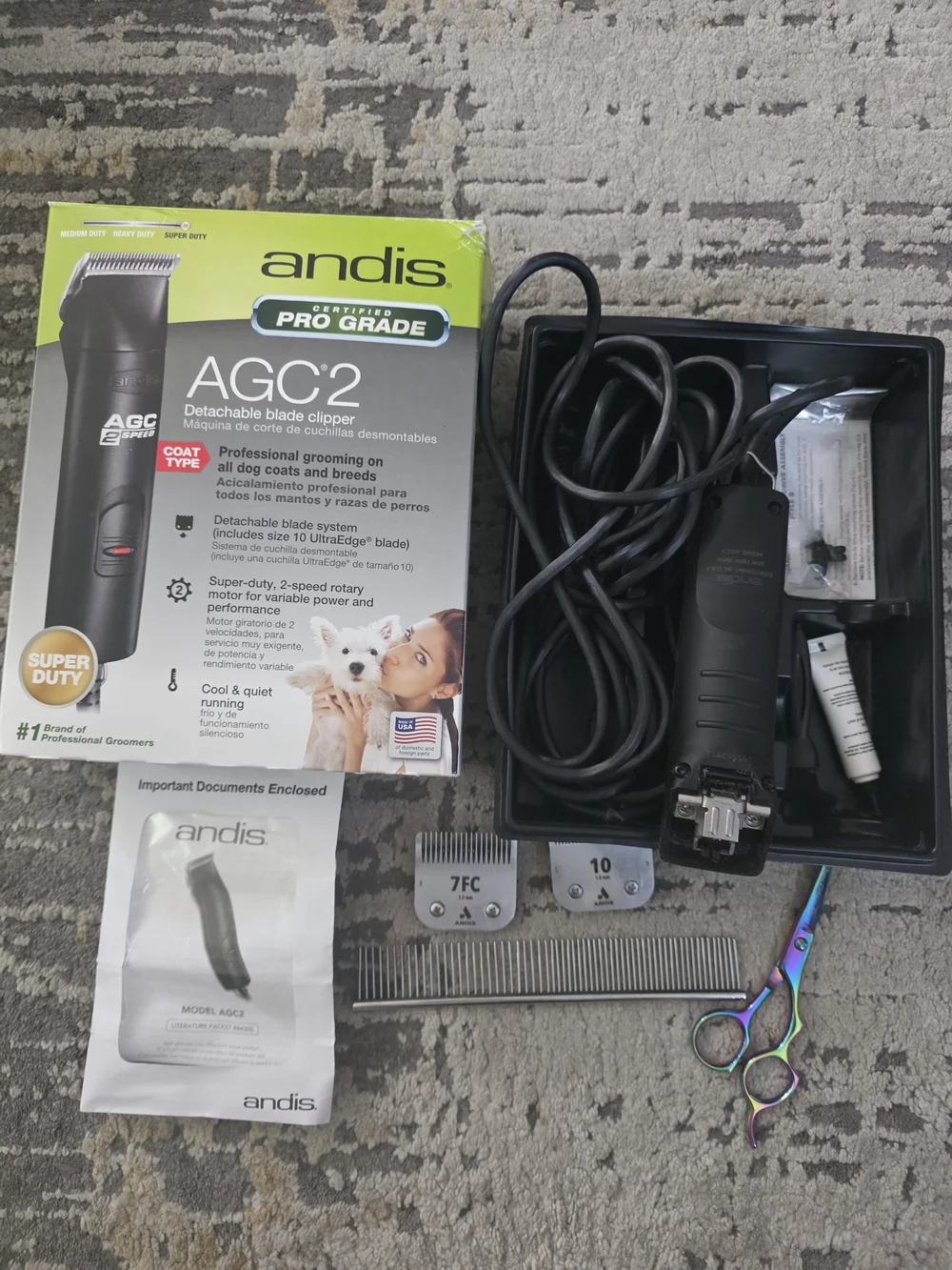 Andis AGC2 Detachable Blade Dog Grooming Clippers with Extras